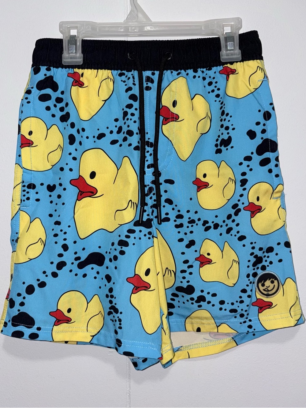 Neff Men’s Rubber Duck Swim Trunks Blue Yellow Tagged Small